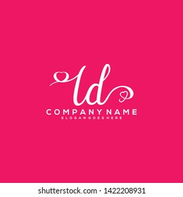 LD Initial handwriting logo vector