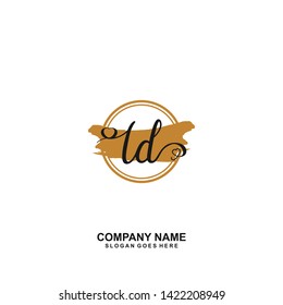 LD Initial handwriting logo vector