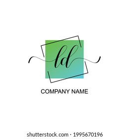 LD Initial logo handwriting typographic template