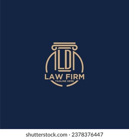 LD initial monogram for law firm with creative circle line