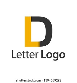 LD Initial stock logo template., modern paper font.