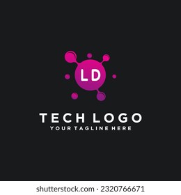 LD initials bubble logo template vector illustration stock image