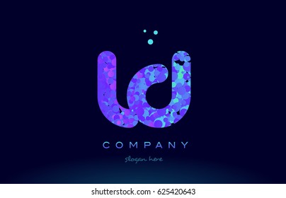 ld l d alphabet pink blue bubble circle dots creative letter company logo vector icon design template