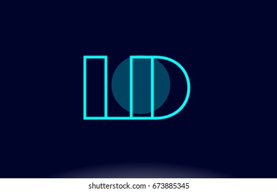 ld l d blue line circle letter logo alphabet creative company vector icon design template