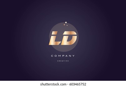 ld l d  gold yellow golden metal metallic bold luxury product modern creative gradient alphabet company logo design vector icon template
