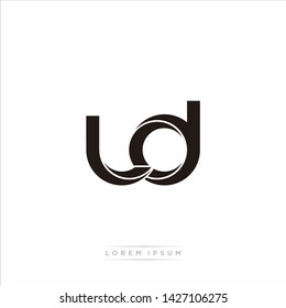 ld l d Initial Letter Split Lowercase Modern Monogram linked outline rounded logo