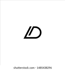 LD L D Letter Logo Design in Black Colors