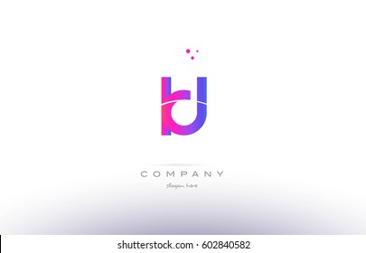 ld l d  pink purple modern creative gradient alphabet company logo design vector icon template