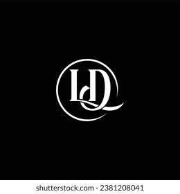 Logo de la letra LD diseño creativo con gráfico vectorial LD logotipo simple y moderno