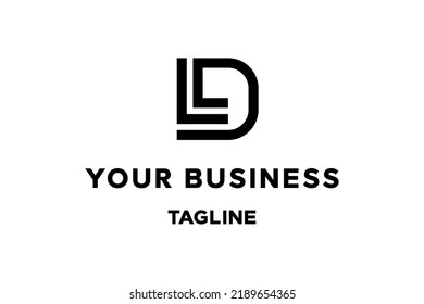Grabación simple del logotipo de monograma L y D, doble base geométrica que da forma a un aspecto futurista. Muy adecuado para negocios de tecnología, inicio o logotipo de desarrollador web