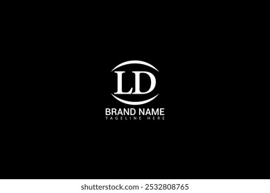 Projeto do logotipo da letra LD no fundo preto. LD conceito de logotipo de letra de iniciais criativas. LD design exclusivo.