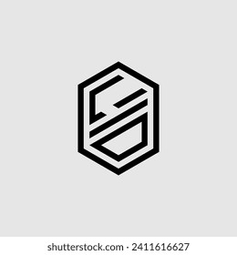 LD line geometric monogram with high quality professional design that will print well