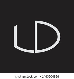 LD Logo letter oval monogram design template with black and white colors