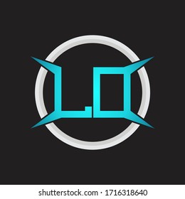 Monograma de logotipo LD con plantilla de diseño de forma circular y de cuatro ejes