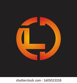LD Logo monogram with cutting line style isolated on colors