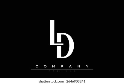 LD Modern Initials Logo Design. Branding logo with stylized initials showcasing bold design and modern aesthetic. Ideal for professional business branding or creative projects focusing on minimalistic