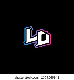 LD monogram logo design with abstract shape concept in vector