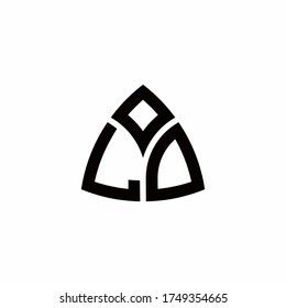 Logotipo de monograma LD con plantilla de diseño de estilo triangular moderno aislado en fondo blanco