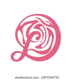 LD monogram logo signature icon. Intertwined alphabet initials handwriting letter d letter l. Lettering sign. Modern design, fashion, beauty spa, wedding style characters. Elegant floral calligraphy.