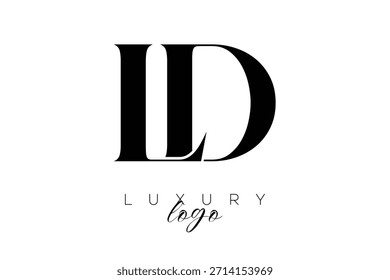 Logotipo de tipografia de monograma de letra série LD para identidade de marca premium elegante
