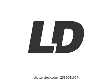 LD Techno Editable Font Logo For Corporate Branding. Bold, Futuristic Design With Unique Typographic Ideas. Minimal Custom Type And Dynamic Letter Variations For Promotion, Printing, And Book Titles