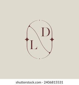 Clásico de boda LD en monograma elegante con diseño profesional de alta calidad que se imprimirá bien