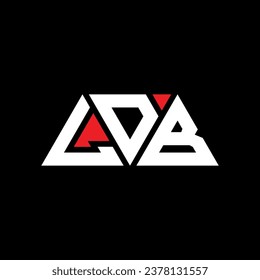 LDB triangle letter logo design with triangle shape. LDB triangle logo design monogram. LDB triangle vector logo template with red color. LDB triangular logo Simple, Elegant, and Luxurious design.