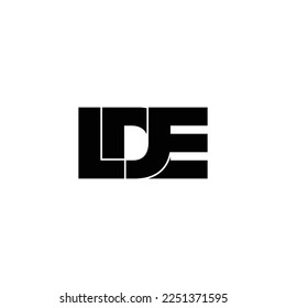 LDE letter monogram logo design vector