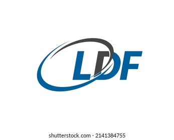 LDF letter creative modern elegant swoosh logo design