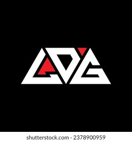 LDG triangle letter logo design with triangle shape. LDG triangle logo design monogram. LDG triangle vector logo template with red color. LDG triangular logo Simple, Elegant, and Luxurious design.