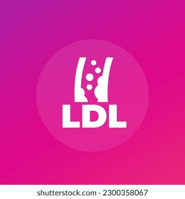 LDL-Cholesterin-Symbol mit einer Arterie, Vektorgrafik