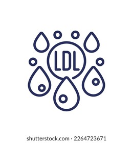 LDL Cholesterol line icon, low-density lipoprotein