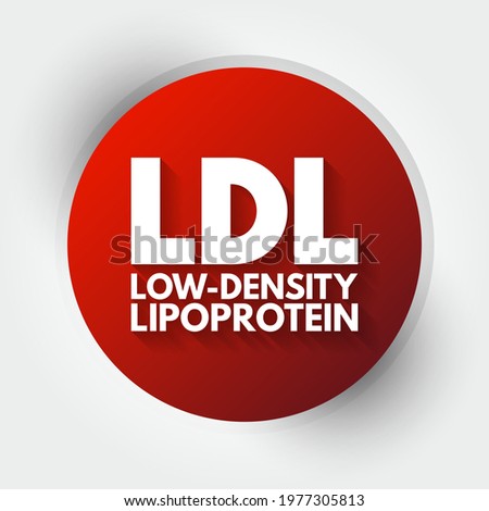 LDL Low-Density Lipoprotein - one of the five major groups of lipoprotein which transport all fat molecules around the body in the extracellular water, acronym text concept background