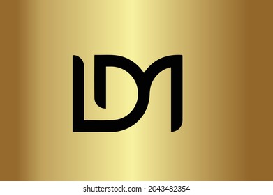 ldm Basic and elegant minimal artistic design initial based Icon logo-vector