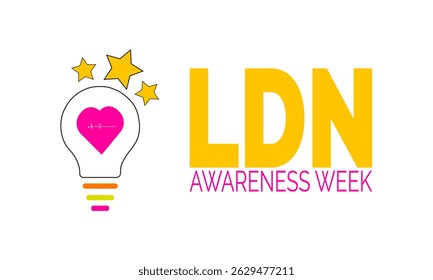 Semana da Consciência LDN. Baixo conceito de dose de naltrexona, Poster de conscientização, Banner, Cartões, Mídia Social Post e Design de Fundo Inspiração Ilustração Vetor
