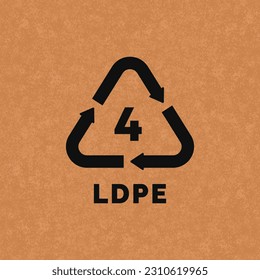 LDPE 4 plastic recycle symbol icon vector