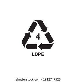 símbolo del icono de marca LDPE vector