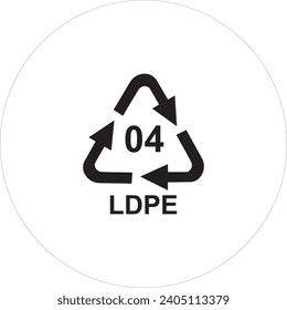 LDPE | LOGOTIPO DE RECICLAJE | 04 LOGO LDPE | ADVERTENCIA