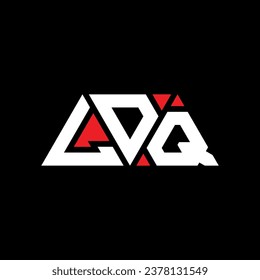LDQ triangle letter logo design with triangle shape. LDQ triangle logo design monogram. LDQ triangle vector logo template with red color. LDQ triangular logo Simple, Elegant, and Luxurious design.