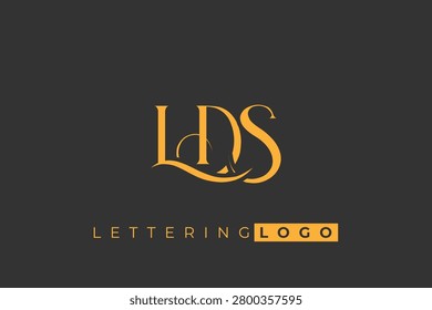 LDS Elegant Monogram Logo Design With Decorative Lettering. Elegant Monogram Logo Design with Decorative Elements and Typography