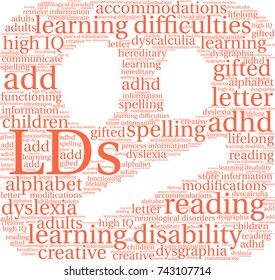 LDs word cloud on a white background. 