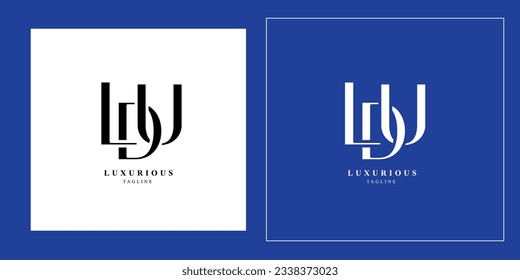 LDU minimal logo icon design template vector