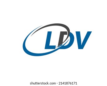 LDV letter creative modern elegant swoosh logo design