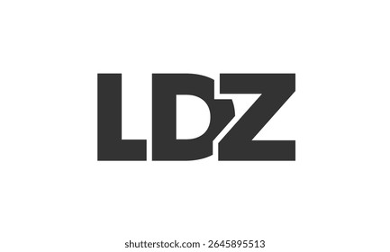 LDZ logo design template with strong and modern bold text. Initial based vector logotype featuring simple and minimal typography. Trendy company identity ideal for businesses brand presence.