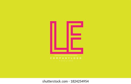 LE abstract initials monogram letter text alphabet logo design