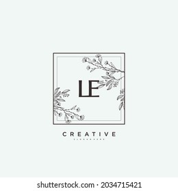 LE Beauty vector initial logo art, handwriting logo of initial signature, wedding, fashion, jewerly, boutique, floral and botanical with creative template for any company or business.