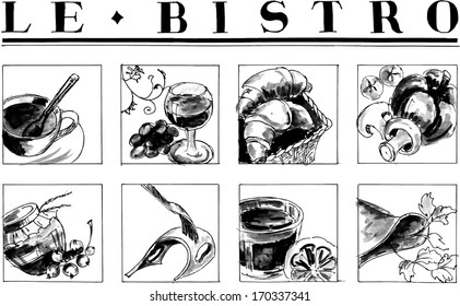 le Bistro poster /Black and White Sketch