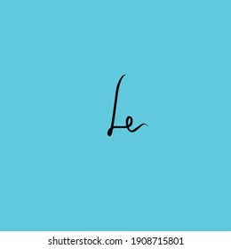 Le blue background handwritten logo