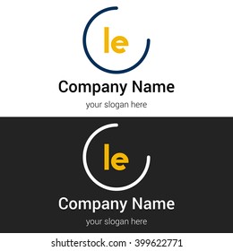 LE business logo icon design template elements. Vector color sign.