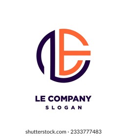 LE Circle Icon Logo, Vektordesign